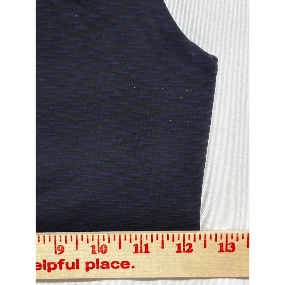 Lululemon Gear Up Navy black Mesh High Neck Racerback Sports Bra Sz 6 athleisure